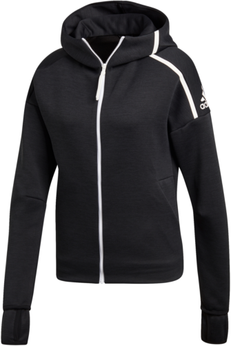 Adidas Damen Schwarz ATHLETICS W ZNE Hoodie Jacke Track jacket Gr. XXL (50/52)  - Afbeelding 1 van 5