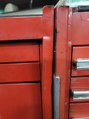 Vintage Matco Tools MB302 3 Drawer Side Add On Hanging Cabinet Red USA 1 Key - Picture 10 of 19