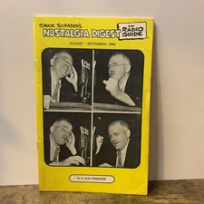 NOSTALGIA DIGEST and RADIO GUIDE MAGAZINE H. V. Kaltenborn August-September 1984