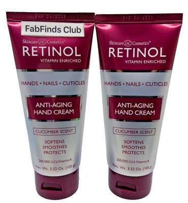 2x Retinol Hand Cream Cucumber Scent Sealed Hands,Nails,Cuticles 7.04oz (3.52x2)