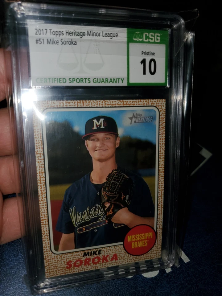CSG 10 RARE PRISTINE 💎Mint~Mike Soroka Rookie 2017 Topps Heritage Minors Braves - Image 2 of 4
