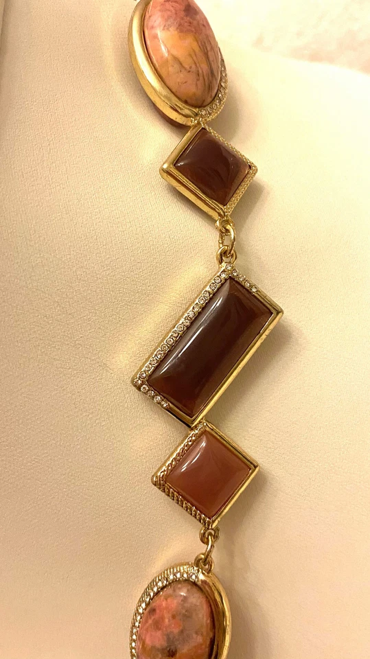 Kenneth - Collar Jay Lane Chapado en Oro Piedra Real 16" $320 #6 Foto 3 de 4