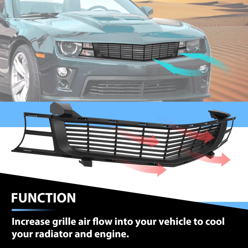 Black Heritage Upper Grille For 2010-13 Chevy Camaro ZL1 2012-15 #92208704 Foto 4 de 4