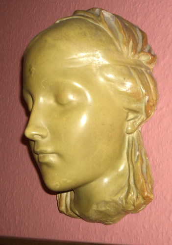 RARE Goldscheider Wien - Wandmaske - von Heinrich Waderé - Nr. 2154 / 142