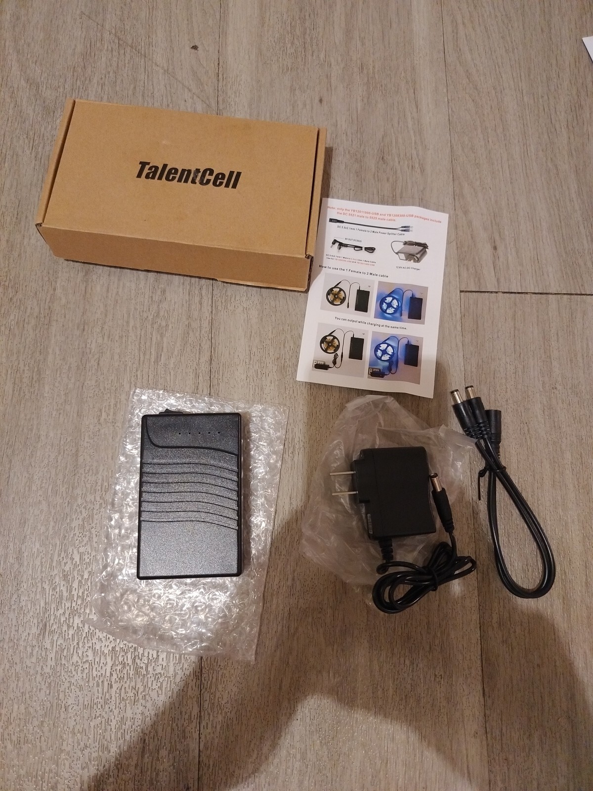 Talentcell Rechargeable 12V 3000mAh Lithium ion Battery Pack New Open