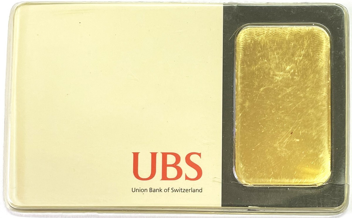 UNION BANK OF SWITZERLAND (UBS) 1 OZ KINEBAR 999.9 GOLD BAR