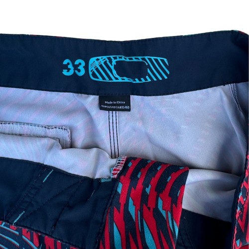 Pantalones Cortos Oakley Para Hombres Talla 33 Patrón Geométrico Multicolor Natación Playa Piscina - Imagen 8 de 9