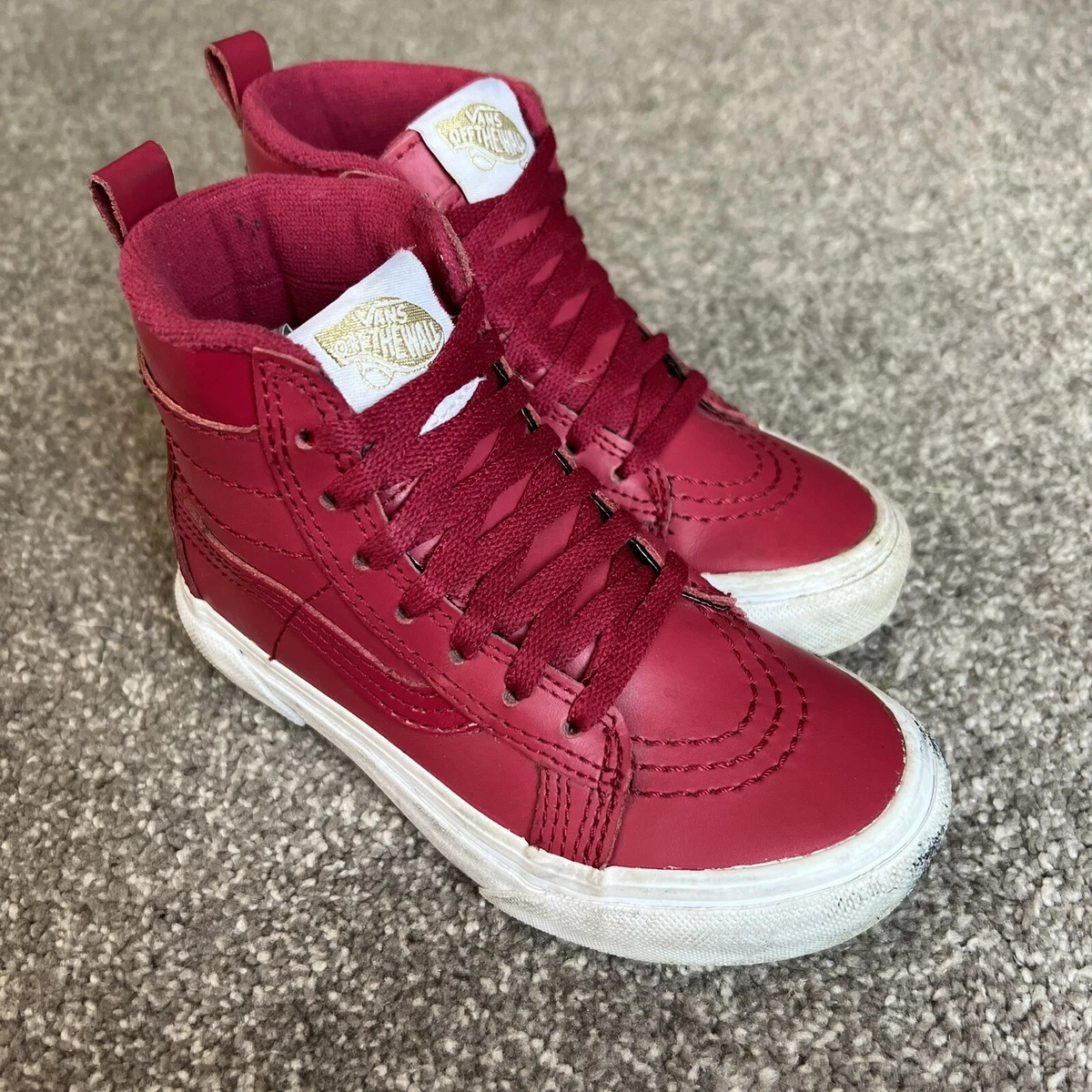 VANS SK8 Hi UK Size 10 EU 27 Red Pink Girls Kids Toddlers Hi Top