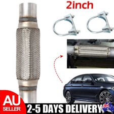Exhaust Flex Tube Pipe Joint Flexible Clamp Stainless Steel 2'' 50x300mm AU