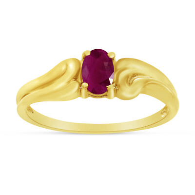 Ring 14 Karat Gelbgold ovaler Rubin