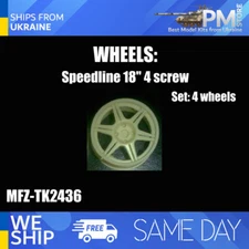 Mf-zone TK2436 1/24 Speedline wheels 6 spoke 4 screw Resin kit