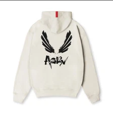0874 ASRV Tech Terry Zip Pocket Hoodie - Stone “Brush Wings”