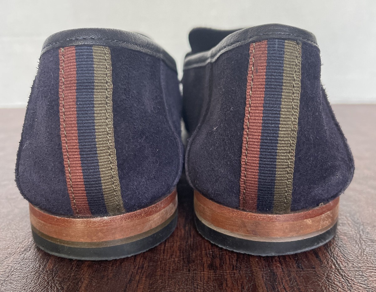 TED BAKER HOPPKEN Navy Suede‎ Loafers Mens US 8.5 UK 7.5 EU 41.5 Buckle Detail HUCKLE Navy Suede Slip-On Men main image 3
