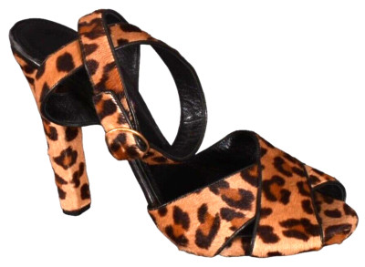 RALPH LAUREN Purple Label Shoes Heels Pony Hair Cheetah Animal