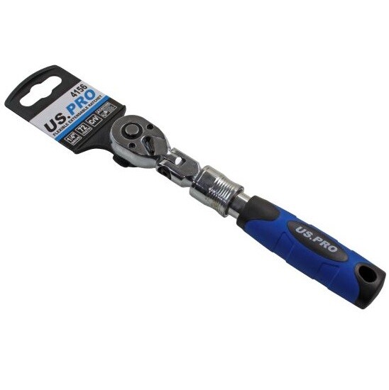 US PRO 1/4"" RATCHET FLEXI HEAD EXTENDABLE REVERSIBLE QUICK RELEASE 4156 - Image 2