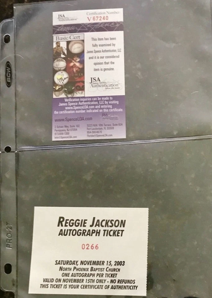 Reggie Jackson New York Yankees Autographed 1977’ WS 8x10 Photo JSA COA / SCRIPT - Image 3 of 4