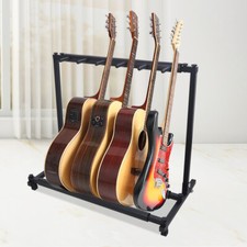 5 Seat Multi Guitar Rack Stand Padded For Multiple Electric Acoustic Bass Holder
