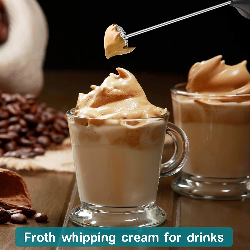 Milk Frother Handheld, Battery Operated Electric Frother for Coffee, Mini Whisk,