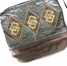 Vintage Park Avenue Metallic Leather Purse Shoulder Bag Paris Boho Chic 80s