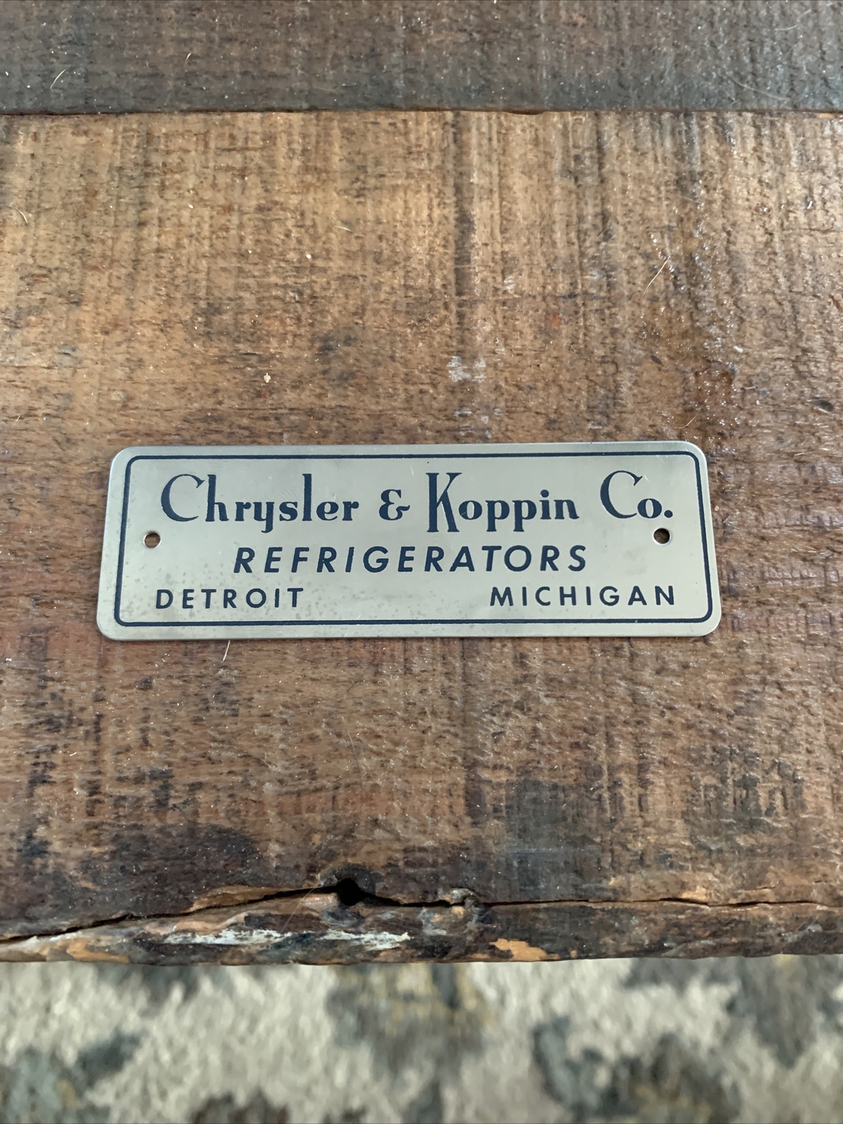 Small Metal DETROIT MI Name Data Plate Plaque Sign Badge Etched