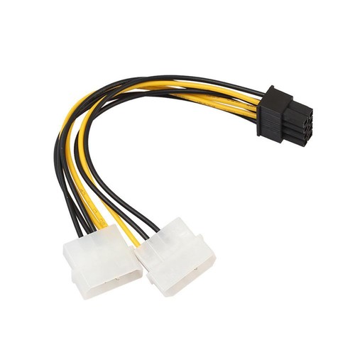 18cm 8(6+2) Pin to Dual 4 Pin Graphics Video Card Power Cord Adapter Cable - Afbeelding 3 van 4