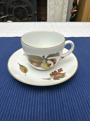 EVESHAM Royal Worcester Flameproff Porzellan Tasse & Untertasse - vergoldet