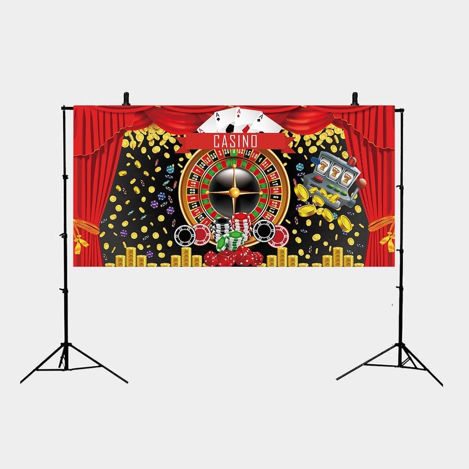 Casino Night Backdrop for Party Las Vegas Backdrop Glitte(5.9x2.95ft