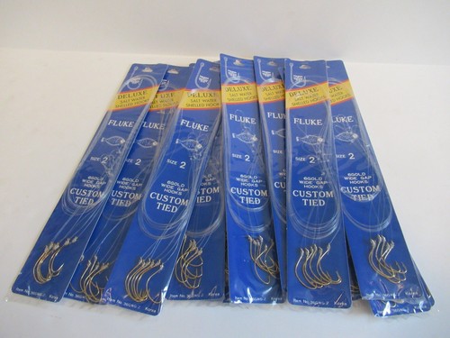 FLUKE HOOKS SNELLED 36" SNELL WIDE GAP KAHLE HOOK FLOUNDER RIGS CHOOSE SIZE QTY - Picture 36 of 37