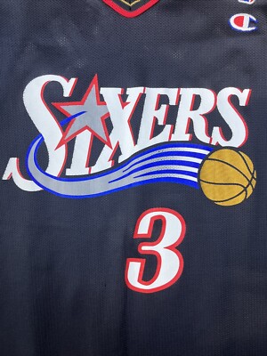 Allen Iverson Philadelphia 76ers Sixers Vintage Champion jersey 44