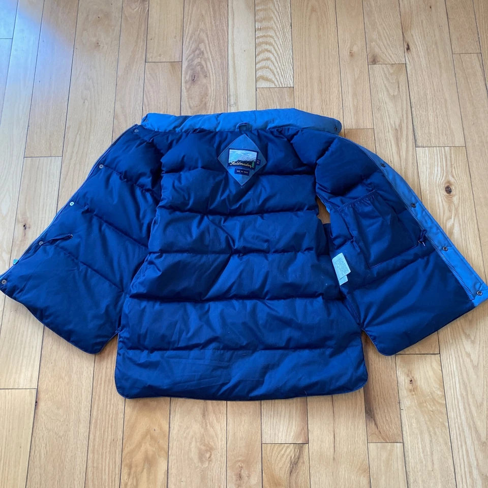 Винтажный мужской пуховик с перьями синий размер M средний на молнии Snap Fieldmaster - Изображение 3 из 4