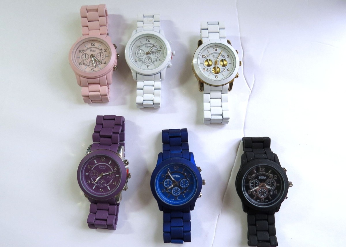 Colorful Watch Collection of 6 pieces. Excellent condition, all need battery Approx 24 Assorted Mens Watches Untested Vintage New Parts  main image 3