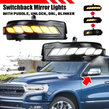 Switchback Side Wing Mirror Turn Signal Lights For Dodge Ram DT Series 2019-2024