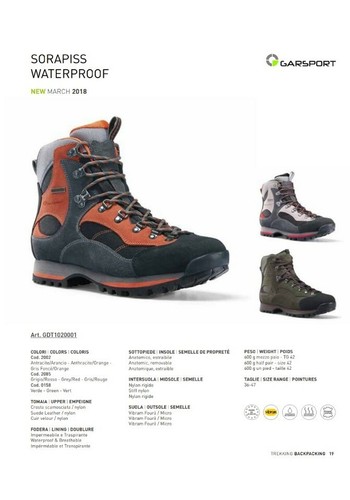 SCARPONCINO N42 SORAPISS WATERPROOF GARSPORT SCARPA TREKKING IMPERMEABILE UOMO - Foto 4 di 6