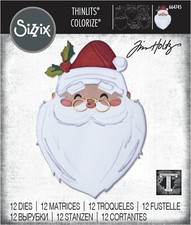 New, Retired Sizzix Thinlits Santa's Wish Colorize 12pc #664745 Retail $34.99