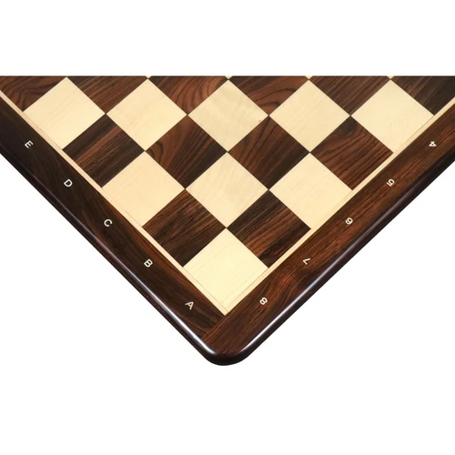 21" Flat Chessboard in Rosewood & Maple Wood -55 mm Square- Algebraic Notations