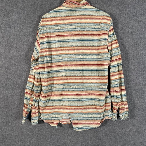 Roper Shirt Mens XL Red Blue Striped Up Pearl Snap Western Rodeo Cowboy Vintage - Picture 16 of 18