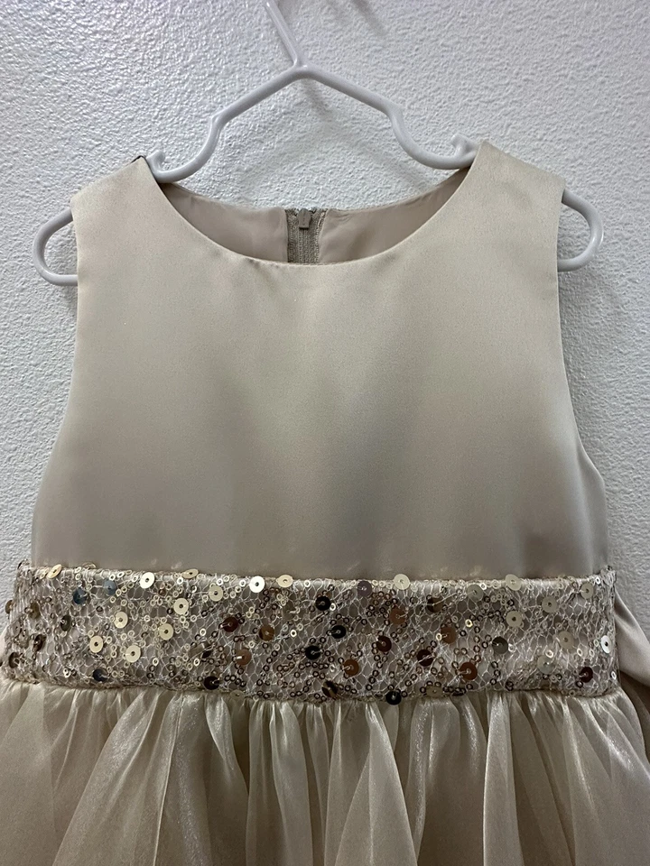 Pre-owned Wedding Sequined Flower Girls Dress Tutu Formal Girl's Evening Dress - Image 3 of 4