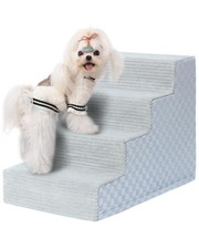 Dog Stairs for Small Dogs,17.5" H,4-Step Dog Steps Ramp for Bed and Couch wit...