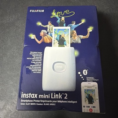 Fujifilm Instax Mini Link 2 Smartphone Printer - Clay White-BRAND NEW