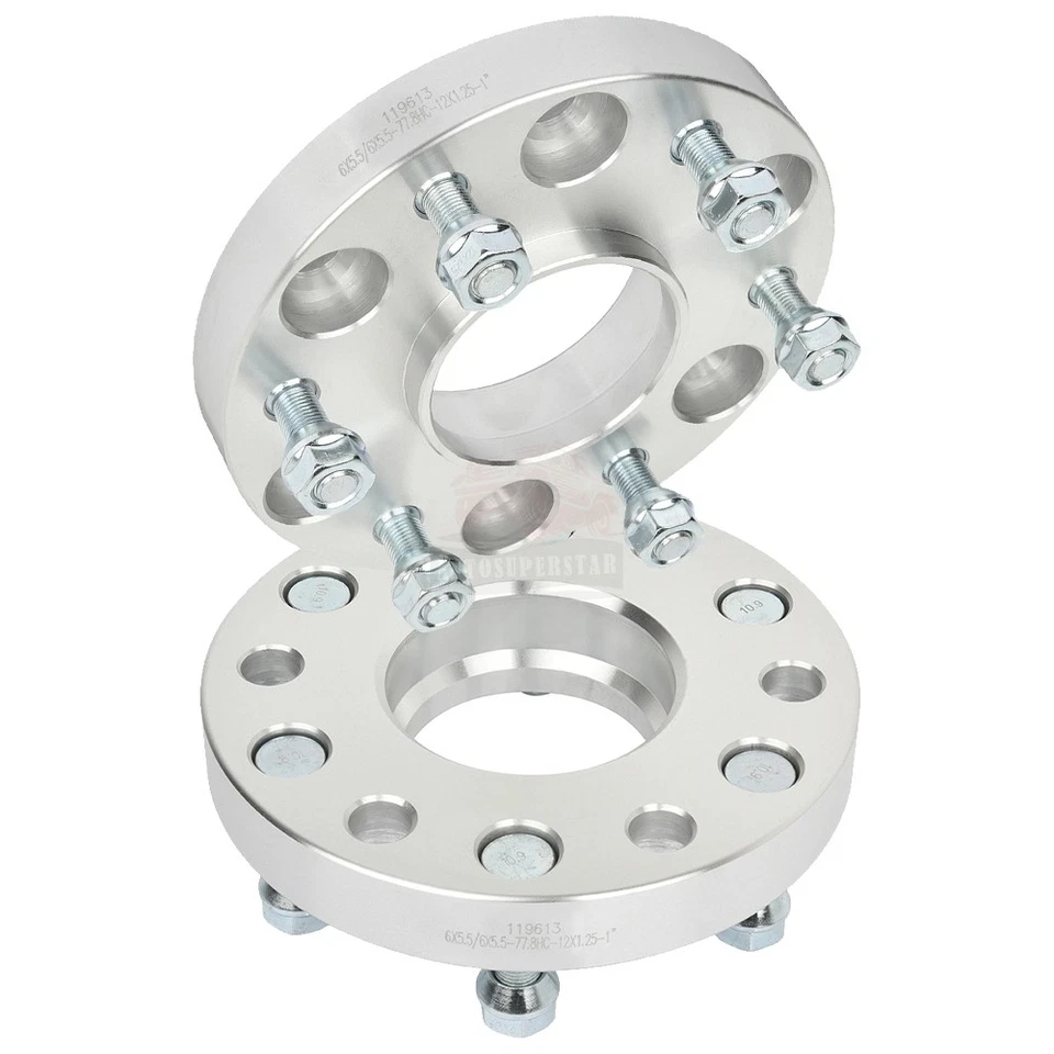 2 Pcs 1" 6x5.5 12x1.25 Studs Wheel Spacers For Nissan Armada 5.6L 2005-2015 - Изображение 4 из 4