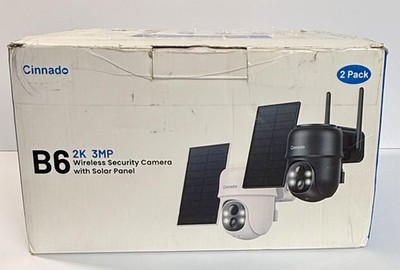 Cinnado B6 2K 3MP Wireless Security Camera System With Solar Panel 2 Pack NIB