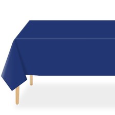 Navy Blue Plastic Table Cloth Disposable 2 Pack, 54 x 108 Inch Tablecloths fo...
