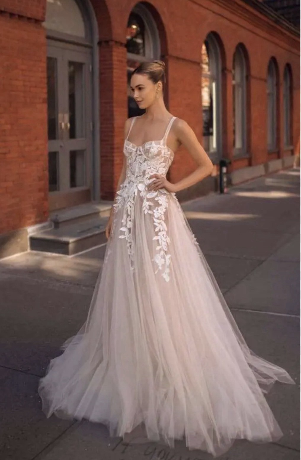 Muse by Berta MELODY 24-39 Glitter Tulle A-Line Wedding Dress Sample Size 4 NWT image 2