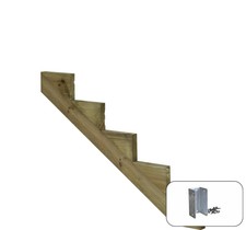 Treppenwange 5 Stufen Holz druckimprägniert 85 cm Höhe