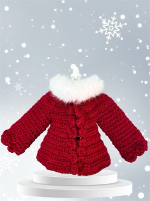 Handarbeit gehäkelt Strickjacke Puppe Spielzeug Teddy neu Garn Kleidung Kunstfell Band Bär