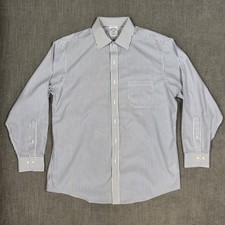 Brooks Brothers Regent Fit Dress Shirt 16-33 Blue Stripe Non Iron Cotton