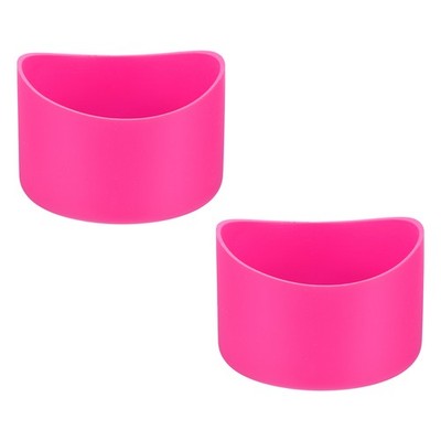 2Pcs Silicone Bottle Boots, 2.75inch Bottom Width Irregular, Rose Red