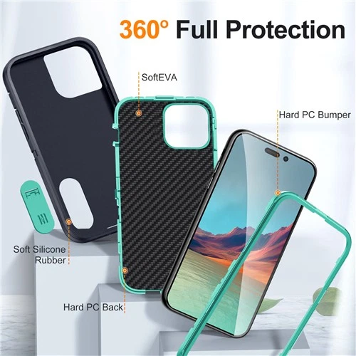 For iPhone 16e 16 Plus 15 14 13 12 11 Pro Max Case Shockproof Tough Stand Cover - image 4 of 4