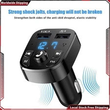 Bluetooth Car Wireless FM Transmitter Adapter For 2USB PD Charger AUX Hands-Free