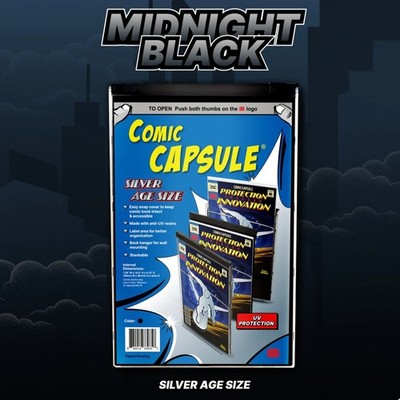 Comic Capsule x5 Silver Age Comic Protector BLACK Display Case Wall mounting
